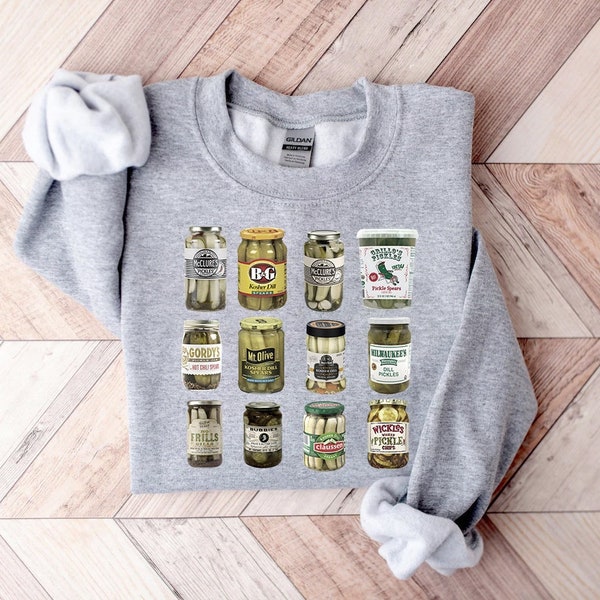 Retro Canned Pickles Sweatshirt, Pickle Lovers Hoodie, Pickle Crewneck Sweatshirt, Canning Shirt, Pickle shirt, Pickle Crewneck Sweatshirt