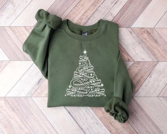 Christmas Alligator Sweatshirt, Florida Christmas Shirt, Christmas Tee, Christmas Tree Sweater, Funny Xmas Alligator Tshirt, Christmas Gift