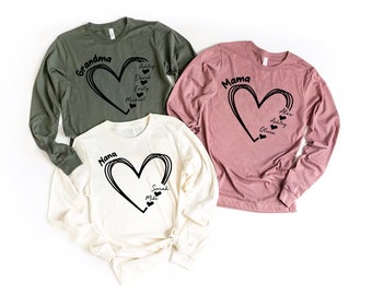 Custom Grandma shirt, Grandma Heart Shirt, Grandma shirt, Grandkids Name Shirt, Nana shirt, Grandkids Name Shirt, Gift For Grandma t-shirt