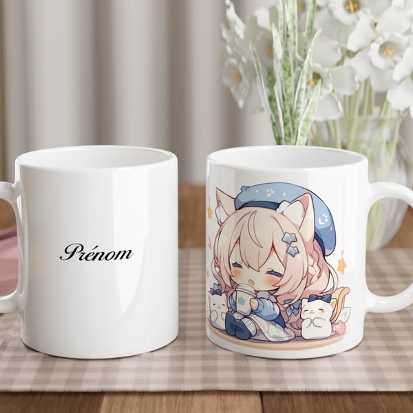 Mug Personnalisable - Chibi Fille Animaux