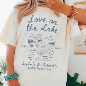 Lake Bachelorette Custom Party Shirt, Custom Camping Bachelorette Shirts,Love on the Lake Bachelorette Comfort Colors® Shirt,lake bach party