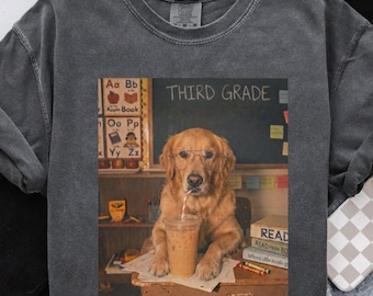 Funny Third Grade Dog Teacher Comfort Colors Shirt, Back To School Teacher Gift, Dog Lover Tee, 3rd Grade Teacher Shirt, Third Grade Team