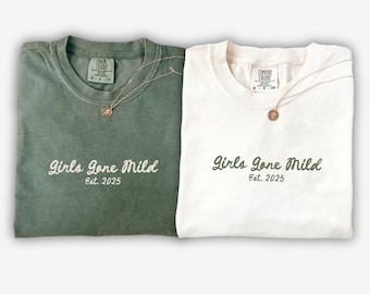 Custom Girls gone mild bachelorette party shirts, Personalized mild bachelorette party, spa bachelorette comforts colors shirt, Bach Gifts