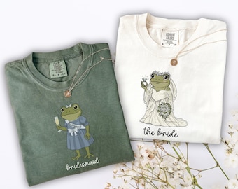 Bridal Frog Party Comfort Colors Shirts, Funny Bridesmaids Tee, Maid Of Honor Gift, Funny MOG & MOB Wedding Shirt, Bridesmaid Proposal Gift