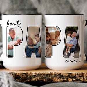 Custom Papa Mug with Picture, Grandpa Gift, Portrait Mug for Grandfather, Gift From Grandkids, Personalized Mug Gift for Dad Coffee Cup