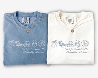 Custom Beach Bachelorette Shirts, Coastal bachelorette Party Tee, Beach Bride Shirt, Custom Tropical Bach Party Tshirt, Beach Bach Gift