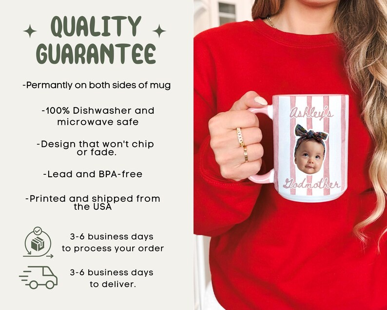 Custom Godmother Proposal Mug Gift, Godmama Coffee Mug,Gift from Godson Godparent Birthday, Baptism Gift From Godchild,Pregnancy Reveal Gift Bild 6