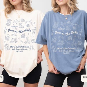 Custom Lake Bachelorette Party Shirt, Custom Camping Bachelorette Shirts,Love on the Lake Bachelorette Comfort Colors® Shirt,lake bach party