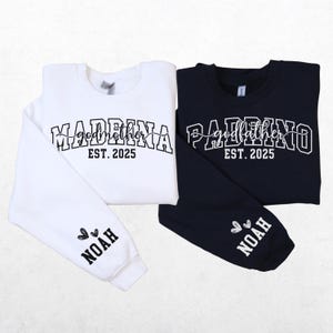 Custom Madrina & Padrino Sweatshirt, God Parent Proposal Gift,Godmother Sweater,Personalized Godfather Sweatshirt, Pregnancy Reveal Crewneck image 5