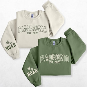 Custom Madrina & Padrino Sweatshirt, God Parent Proposal Gift,Godmother Sweater,Personalized Godfather Sweatshirt, Pregnancy Reveal Crewneck image 1