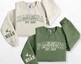 Custom Madrina & Padrino Sweatshirt, God Parent Proposal Gift,Godmother Sweater,Personalized Godfather Sweatshirt, Pregnancy Reveal Crewneck