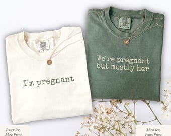 Matching Pregnancy Announcement Shirt, Funny Pregnancy Tshirt, Couple Pregnancy Reveal Tee, Baby Reveal Gift For Expecting Mom and Dad