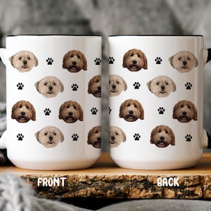 Custom Dog Face Photo Mug, Personalized Dog Coffee Cup, Custom Dog Memorial Mug, Pet Owner Mug, Dog Lover Custom Gifts, dog loss mug present