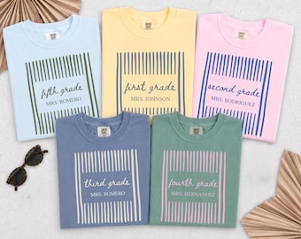 Grade Level Teacher Shirt,Comfort Colors Back To School Tee,Teacher Team Shirt, First Second Third Fourth Fifth Grade Teacher Matching Shirt