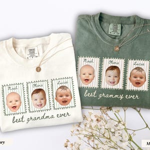 Custom Grandma Shirt with Grandkids name & Photo Face, Mother's Day Gift for Grammy, Personalized New Grandma T-Shirt, Gigi Tee,Grammy Shirt
