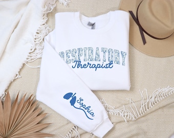 Personalized Respiratory Therapist Sweatshirt,Custom RT Gift,Respiratory Therapy Gift, Respiratory Therapy Crewneck, RT sweater for coworker