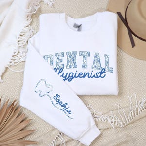 Sweatshirt aangepaste mondhygiënist, RDH cadeau, trui mondhygiëne, tandarts ronde hals, tandartskleding, cadeau voor mondhygiënist