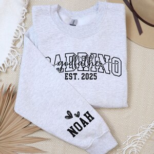 Custom Madrina & Padrino Sweatshirt, God Parent Proposal Gift,Godmother Sweater,Personalized Godfather Sweatshirt, Pregnancy Reveal Crewneck image 6