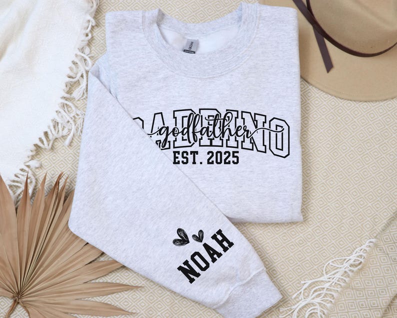 Custom Madrina & Padrino Sweatshirt, God Parent Proposal Gift,Godmother Sweater,Personalized Godfather Sweatshirt, Pregnancy Reveal Crewneck image 6