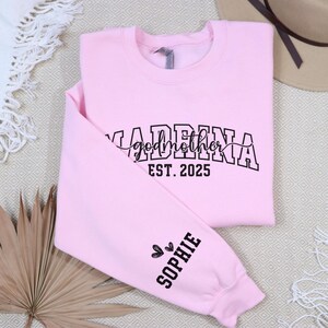 Custom Madrina & Padrino Sweatshirt, God Parent Proposal Gift,Godmother Sweater,Personalized Godfather Sweatshirt, Pregnancy Reveal Crewneck image 7