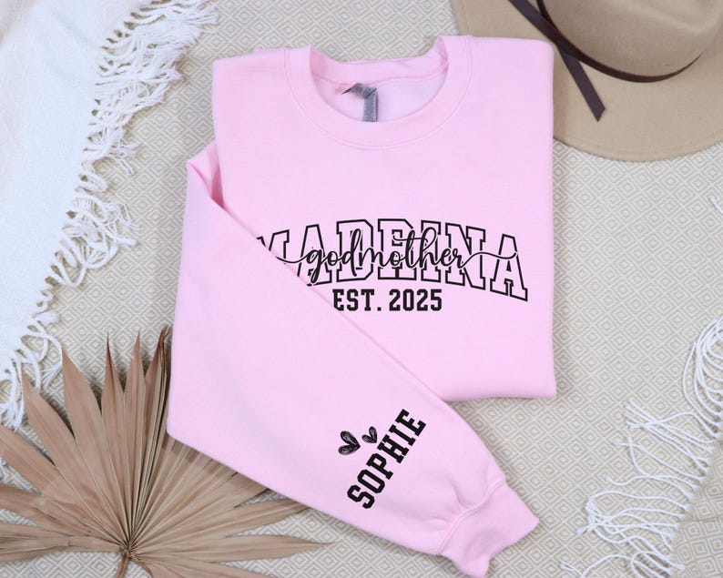 Custom Madrina & Padrino Sweatshirt, God Parent Proposal Gift,Godmother Sweater,Personalized Godfather Sweatshirt, Pregnancy Reveal Crewneck image 7