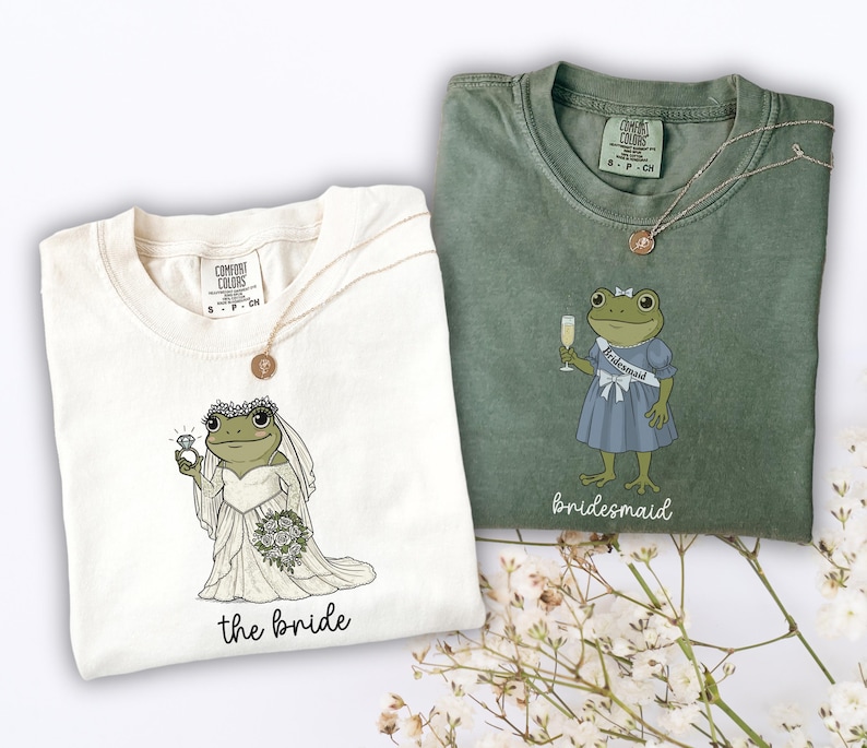 Bridal Frog Party Comfort Colors Shirts, Funny Bridesmaids Tee, Maid Of Honor Gift, Funny MOG & MOB Wedding Shirt, Bridesmaid Proposal Gift Bild 4