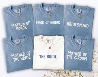 Mother Of The Bride Shirt, Wedding Party Gift, Bridesmaid Group Tee, Mother of the Groom Shirt, Bridal Tshirt, Maid of Honor Matching Tee