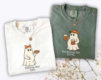 Halloween Pregnancy Shirt, Funny Pregnancy Announcement Tshirt, Couple Pregnancy Reveal Tee, Baby Reveal Gift For Expecting Mom and Dad