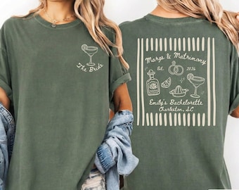 Margs and Matrimony Bachelorette Party Comfort Colors Shirts, Margarita Bachelorette Tees, Tequila Bachelorette Shirt, Mexico Bach Party Tee