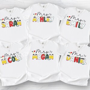 Personalized Teacher Name Shirt,Custom Teacher Shirt,Back to School Shirt,Custom Teacher Appreciation Gift,Teacher Team Comfort Colors Shirt