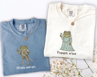 Funny Frog Engagement Shirt, Matching Couples Tee, Snarky Relationship Humor Shirt, Engagement Announcement Gift,Tshirt for Fiancee & Fiance