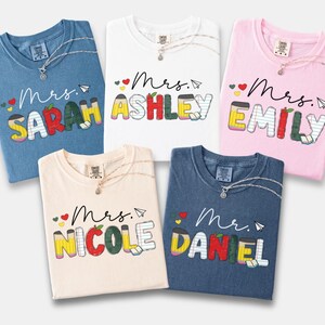Personalized Teacher Name Shirt,Custom Teacher Shirt,Back to School Shirt,Custom Teacher Appreciation Gift,Teacher Team Comfort Colors Shirt