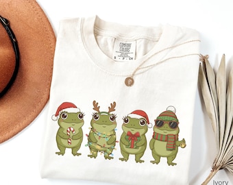 Funny Christmas Frog Shirt, Xmas Frog Lovers Tee,Frog Cute Santa Shirt, Xmas Gift for Frog Lovers, Christmas Funny Frog Gift,Women Christmas