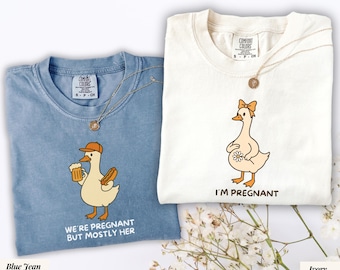 Funny Goose Couple Pregnancy Announcement Comfort Colors Shirts, Couples Pregnant Reveal Tee, Future Mom Dad Parents Gift, Baby Shower Gift