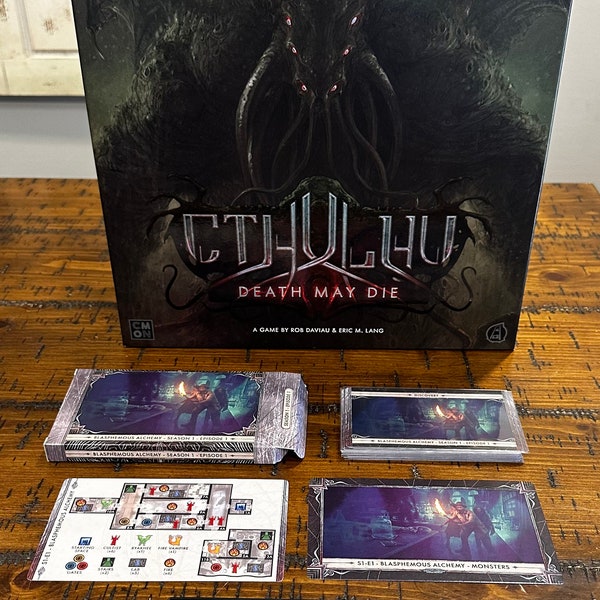 Cthulhu: Death May Die Custom Episode Insert Trays and Organizers for Season 1, 2, & Unspeakable Box