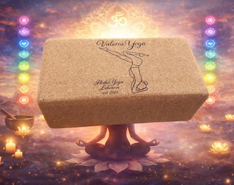 Yoga Block mit Gravur | personalisierter Yogablock Namaste Joga Name plus Logo Yogamatte