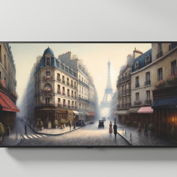 Paris Frame TV Art of France Art for Travel Lovers of Eiffel Paris Samsung TV Frame Art, France Oil Painting Screensaver