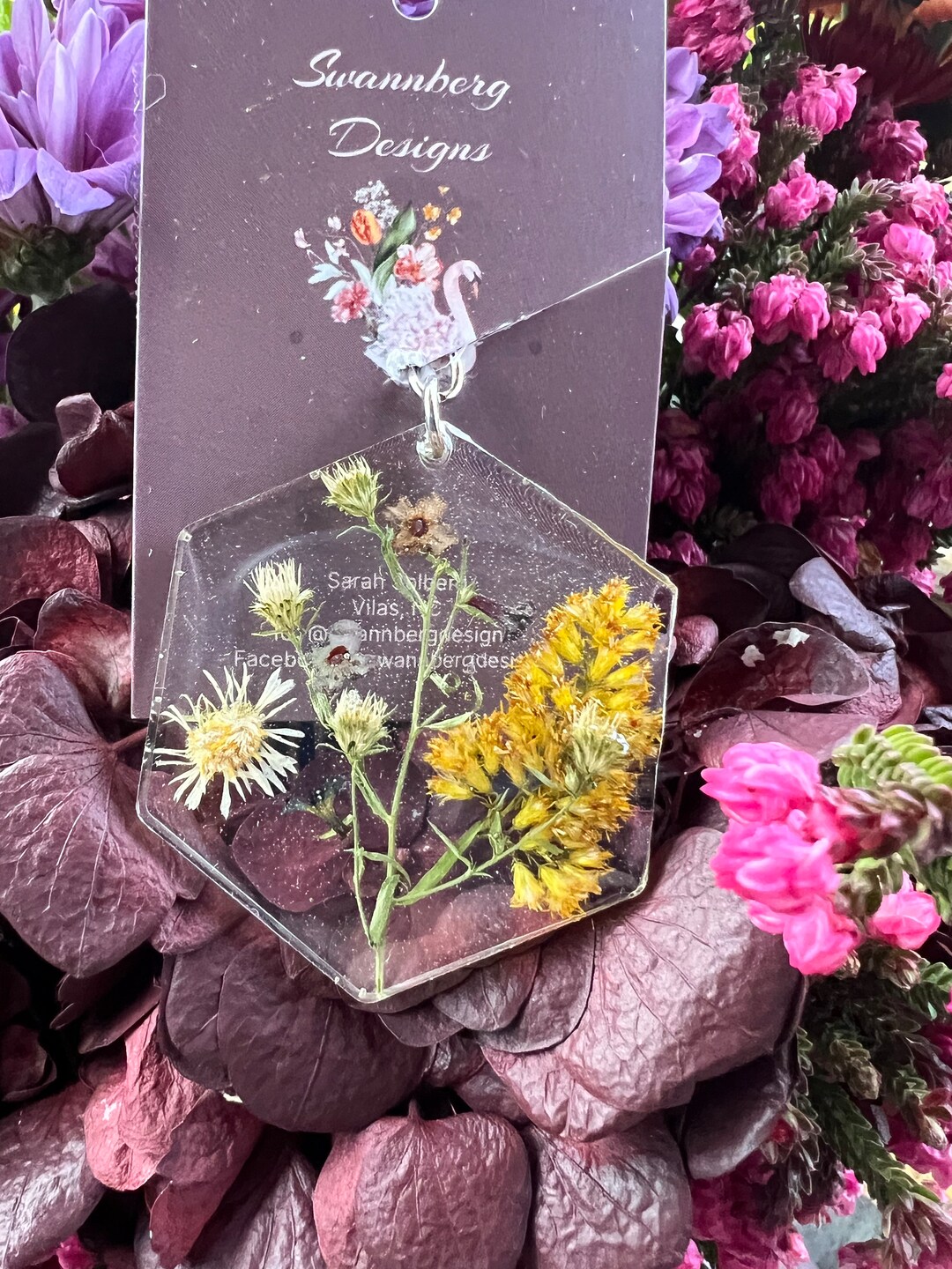 Handmade Dried Flower Keychain Etsy