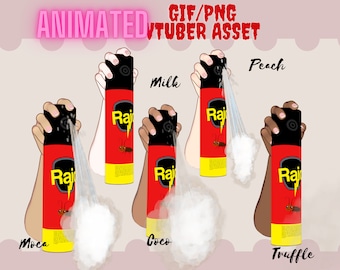 Animated Spray Vtuber Hand Asset: GIF/PNG Twitch Accessory.