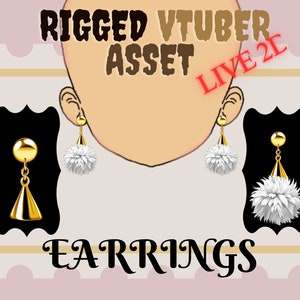 Vtuber Asset - Rigged Earrings| Vtuber Accessory Asset| Vtuber clothing | pngtuber asset, PNG Asset