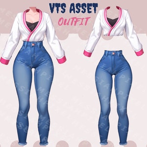 Vtuber Asset - vtuber outfit| Vtuber jeans| Clothing Asset| Vtuber clothing | Transparent Background PNG File- dress