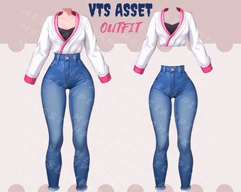 Vtuber Asset - vtuber outfit| Vtuber jeans| Clothing Asset| Vtuber clothing | Transparent Background PNG File- dress