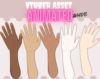 Animated Waving Hands Vtuber Asset (PNG/GIF).