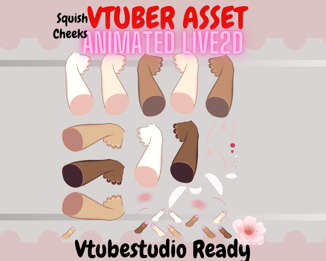 Animated Vtuber Hand Asset: Squish Cheeks - Live2d Twitch Accessory. - Etsy