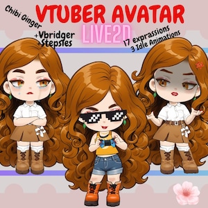 Kawaii Chibi Goth Vtuber Avatar: Live2D Model (Instant Download).