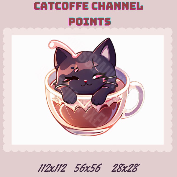 Cat Cafe- cat coffe Channel Points for Twitch | Cute Twitch Emotes | Stream Setup | Kawaii | Streamer Graphics | Cute Channel Points Redeem