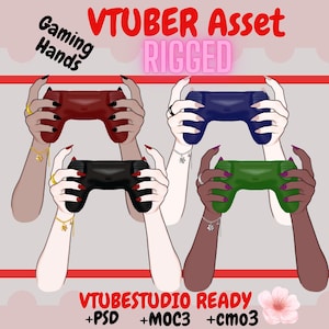 Animated- Vtuber  hands Asset | Gaming Controller | Controller | Twitch Asset |Twitch redeem, VTuber hands| Funny Vtuber Asset head pat