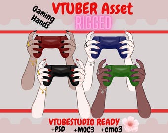 Geanimeerde VTuber Gaming Hands-item: controller + schakeluitdrukkingen