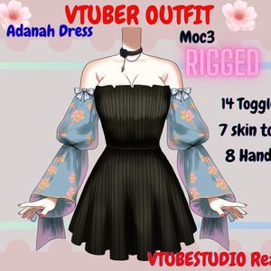 Traje de Vtuber manipulado: Vestido Adanah, 14 palancas (archivo moc3 de Vtuberstudio) Toma de la mano imagen 4