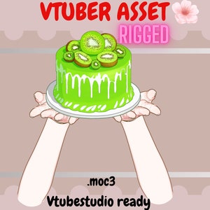 Manipulierte Vtuber-Hände, die Kuchen halten vtuber Handanlagegut | Kawaii Twitch Element|Twitch Einlösen, VTuber Hände Zubehör, Vtubestudio Objekt